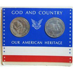 Set of "God and Country" Medals Mint Condition