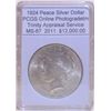 Image 1 : 1924 Peace Silver Dollar MS-67 PCGS w/Appraisal