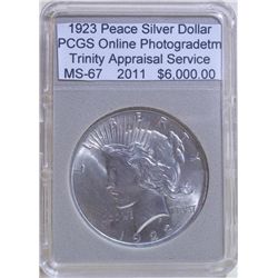1923 Peace Silver Dollar MS-67 PCGS w/ Appraisal