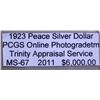 Image 3 : 1923 Peace Silver Dollar MS-67 PCGS w/ Appraisal