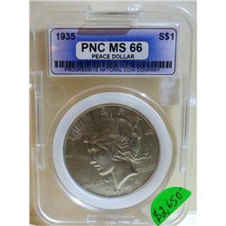 1935 Peace Silver Dollar PNC MS-66
