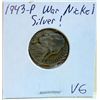 Image 2 : Lot-(2) 1943 Silver War Nickels F & VG