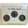 1943 P D S Steel Lincoln Wheat Cent War Pennies