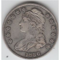 1836 SHARPLY DETAILED CAPPED BUST HALF