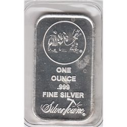 1 OUNCE SILVER BAR .999 SILVER TOWNE