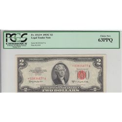 STAR $2 1953C PCGS 63 PPQ RED SEAL