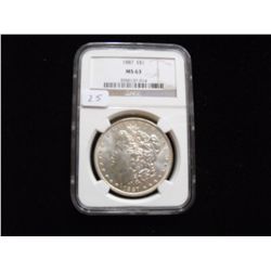 1887 $1 MORGAN NGC MS 63