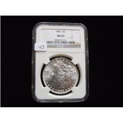 1886 $1 SILVER MORGAN NGC MS 63
