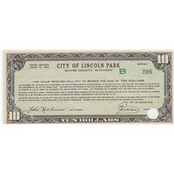 $10 OBSOLETE LINCOLN PARK MICHIGAN