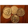 Image 1 : Lot Of 5 Mixed Morgan & Peace Dollars