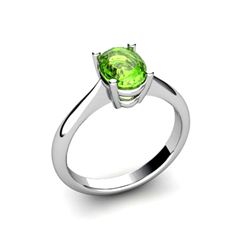 Genuine 2.50 ctw Peridot Ring 14kt White or Yellow Gold