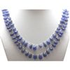 Image 1 : Natural 2Row Tanzanite Smooth Teardrop Beads Stringing Necklace Gemstone 121.00ctw with brass clasp