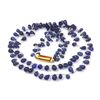 Image 2 : Natural 2Row Tanzanite Smooth Teardrop Beads Stringing Necklace Gemstone 121.00ctw with brass clasp