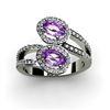 Amethyst 1.23 ctw & Diamond Ring 14kt W/Y  Gold