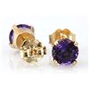 Image 3 : Genuine 2.20 ctw Amethyst Stud Earring 14kt Yellow or White Gold 0.92g