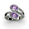 Image 1 : Amethyst  1.23 ctw & Diamond Ring 18kt W/Y  Gold