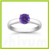 Image 1 : Genuine 0.40 ctw Tanzanite Solitaire Ring 14kt Gold-White
