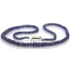 Image 1 : Natural AA Tanzanite Micro Faceted Rondelles Graduated Necklace Gemstone 70.80ctw with brass clasp