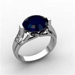 Genuine 6.09 ctw Sapphire Ring 14kt White or Yellow Gold