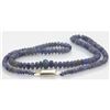 Image 1 : Natural Tanzanite Smooth Faceted Round Gradual Beads Necklace Gemstone 89.30ctw with brass clasp