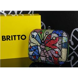 Britto, Romero: JEWELED BAG: Description: Butterfly Jeweled Handbag