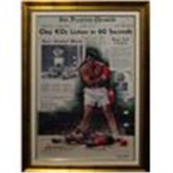 Sports: DOUG LONDON & MUHAMMED ALI:Doug London artist interpretation Muhammad Ali over Sonny Liston