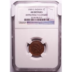 1909-S Indian Cent NGC AU Cleaned