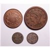 Image 1 : 1865 2 Cent XF+, 1853 Large Cent VF-XF, 1853 3 Cent Silver VG,