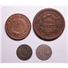 Image 2 : 1865 2 Cent XF+, 1853 Large Cent VF-XF, 1853 3 Cent Silver VG,