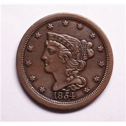 1854 Half Cent AU/UNC Nice