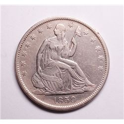 1859-O Seated Half XF/AU