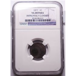 1877 Indian Cent NGC VG Cleaned