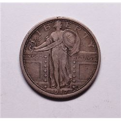 1917 T-1 Standing Liberty Quarter Original XF+