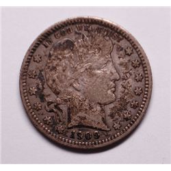 1909 Barber Quarter Original XF-AU
