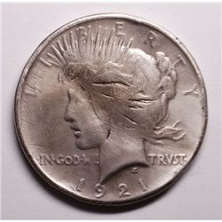 1921 Peace Dollar XF Damaged Obverse
