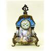 Image 1 : GOOD LOUIS XV STYLE GILT BRONZE MOUNTED FAIENCE MANTEL CLOCK