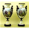 Image 1 : IMPRESSIVE PAIR OF GILT BRONZE MOUNTED "SEVRES" PORCELAIN URNS