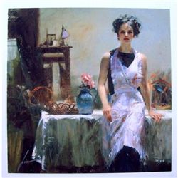 Pino - famous Artist & Illustrator - original Hand Signed Work "Evening Thoughts"