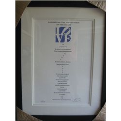 Indiana, Robert - Original hand Signed and Numbered LOVE POEM