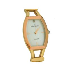 AK Anne Klein Women's Diamond Accented Gold-Tone Watch with a Mother of Pearl Dial