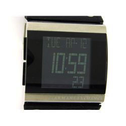 A|X Armani Exchange Watch, Men's Black Leather Strap AX1066