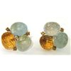 Image 2 : 18K Yellow Gold Multi-colored Stones Diamond Earrings