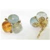 Image 3 : 18K Yellow Gold Multi-colored Stones Diamond Earrings