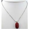 Image 1 : Platinum Diamond Coral Necklace