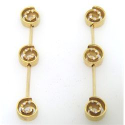 18K Yellow Gold Diamond Earrings