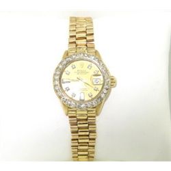 Rolex 18K Yellow Gold Diamond Watch