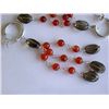 Image 2 : Dangling Silver, Carnelian and SmokyTopaz Earrings