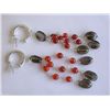 Image 3 : Dangling Silver, Carnelian and SmokyTopaz Earrings