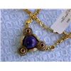 Image 2 : 18k Yellow Gold Necklace with Lapis, Diamond and Ruby
