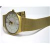 Image 2 : Hamlin Ultra Thin Gold Colored Ion Plated Mesh Watch With Silver Tone Sunray Dial, Gold Markers and 